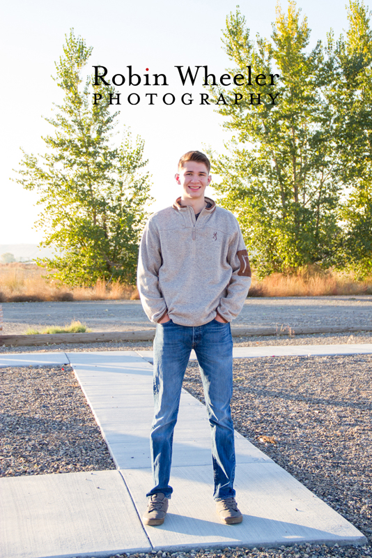 High school senior photo at a shooting range, Ontario, Oregon