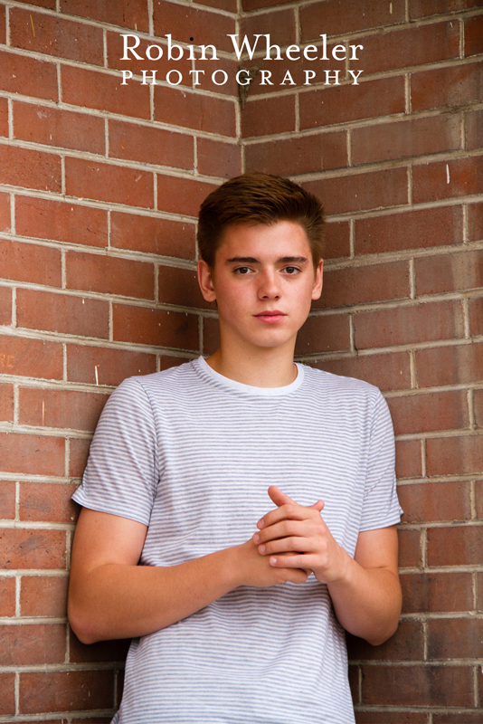 High school senior photo near the train depot in Ontario, Oregon