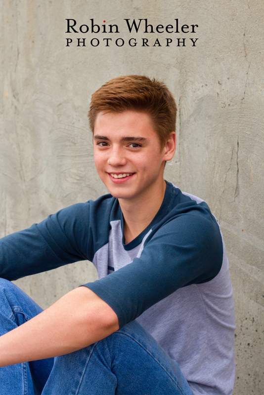 High school senior photo near the train depot in Ontario, Oregon