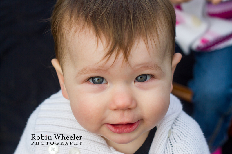 Baby looking up at camera, Dallas, Oregon