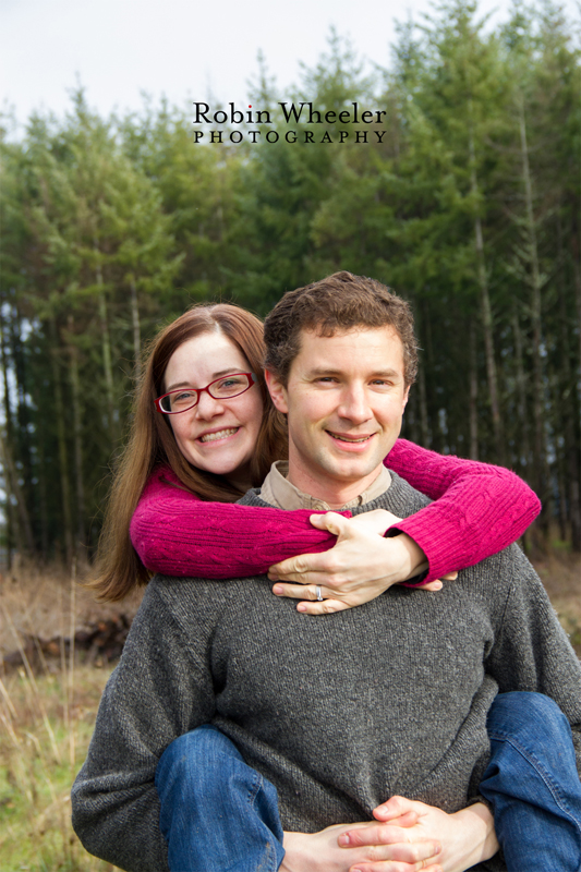 Husband giving wife a piggy-back ride, Dallas, Oregon