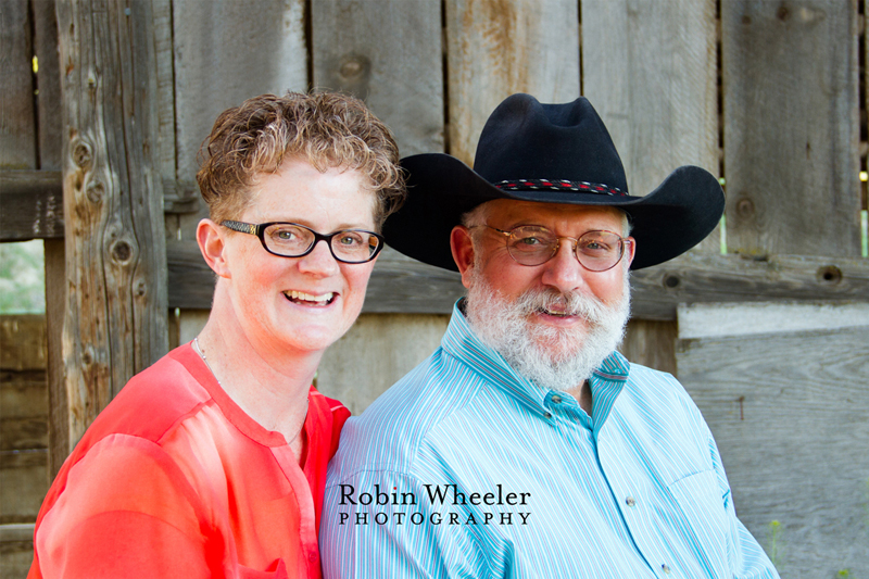 Portrait of a couple in a barn, Payette, Idaho
