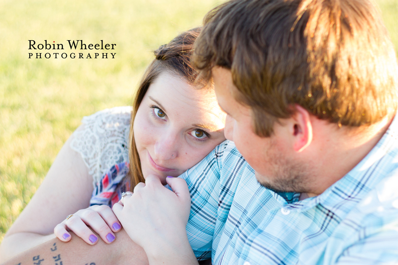 Woman leaning on man's arm