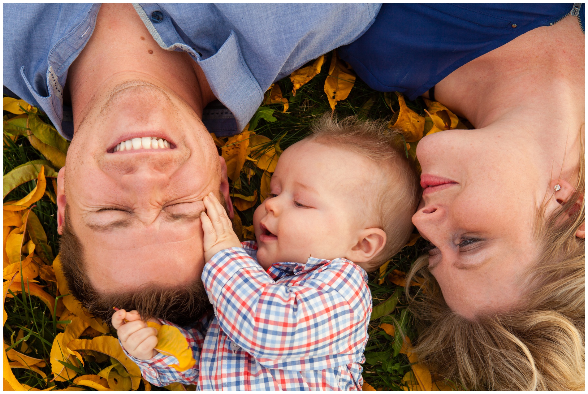 Fall family pictures in a pear orchard near Payette, Idaho