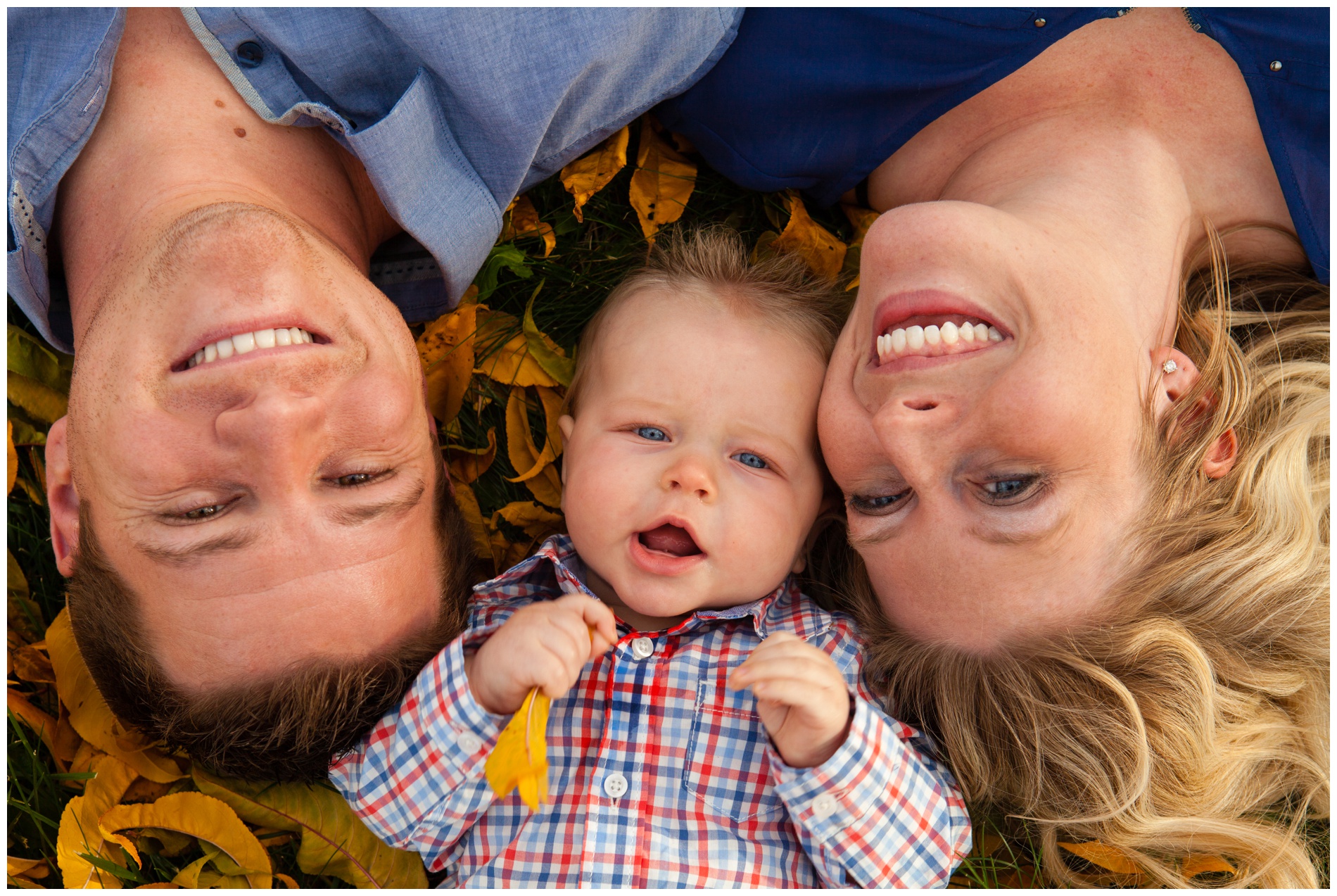 Fall family pictures in a pear orchard near Payette, Idaho