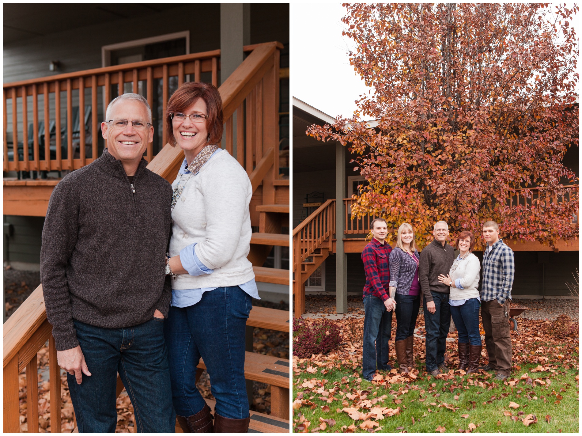 Backyard family pictures in fall