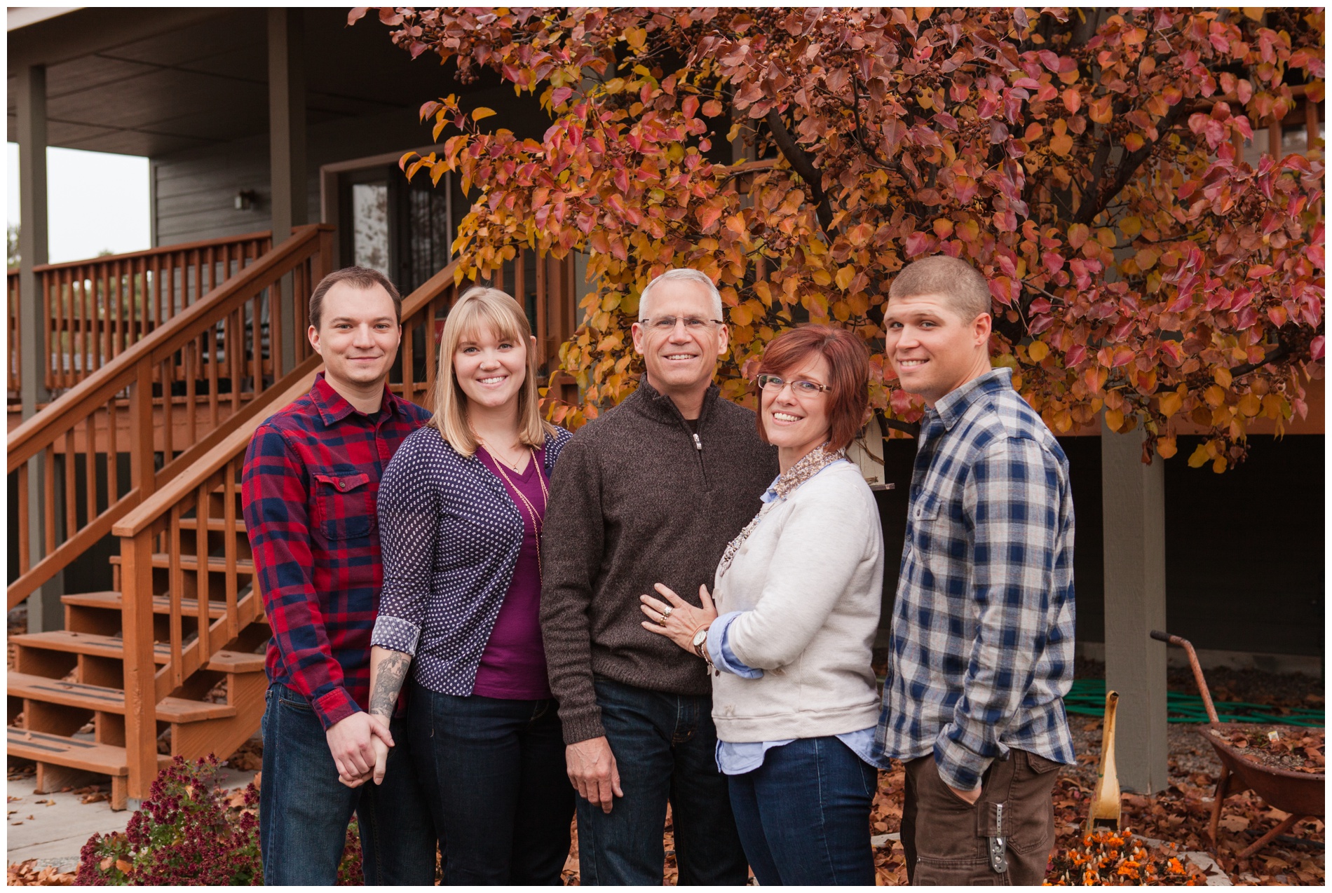 Backyard family pictures in fall