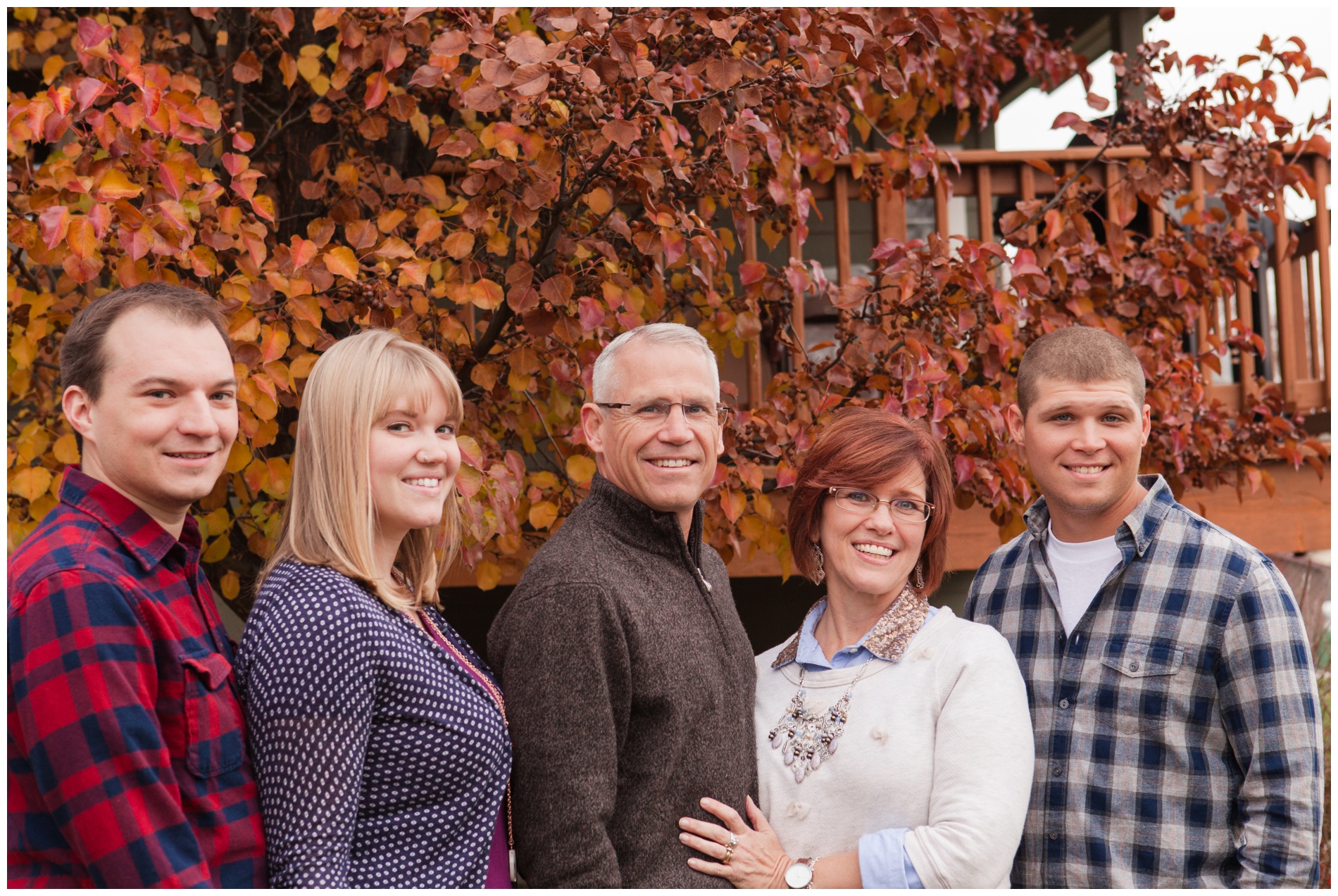 Backyard family pictures in fall