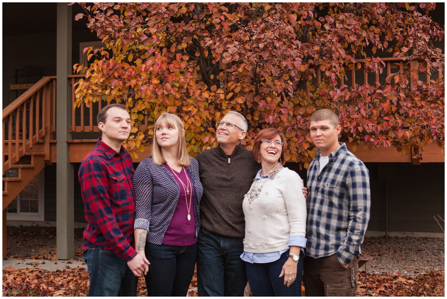 Backyard family pictures in fall