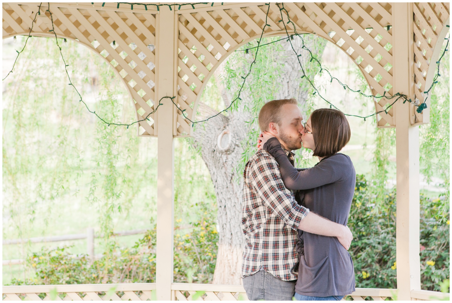 Couple at the Bishop's House in Boise, Idaho, where they got married