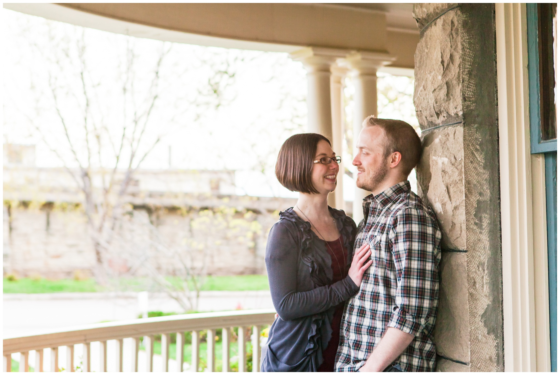 Couple at the Bishop's House in Boise, Idaho, where they got married