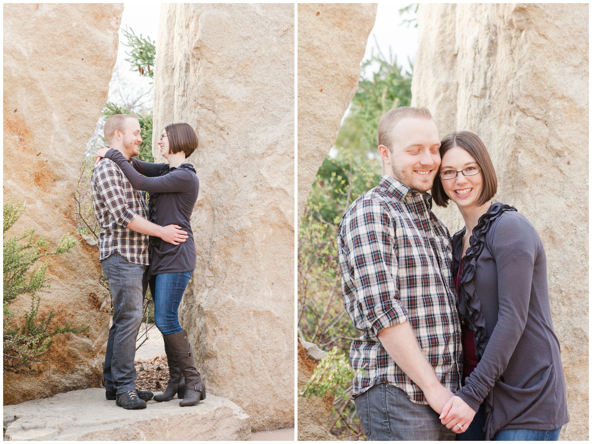 Couple's portraits at the Idaho Botanical Gardens in Boise