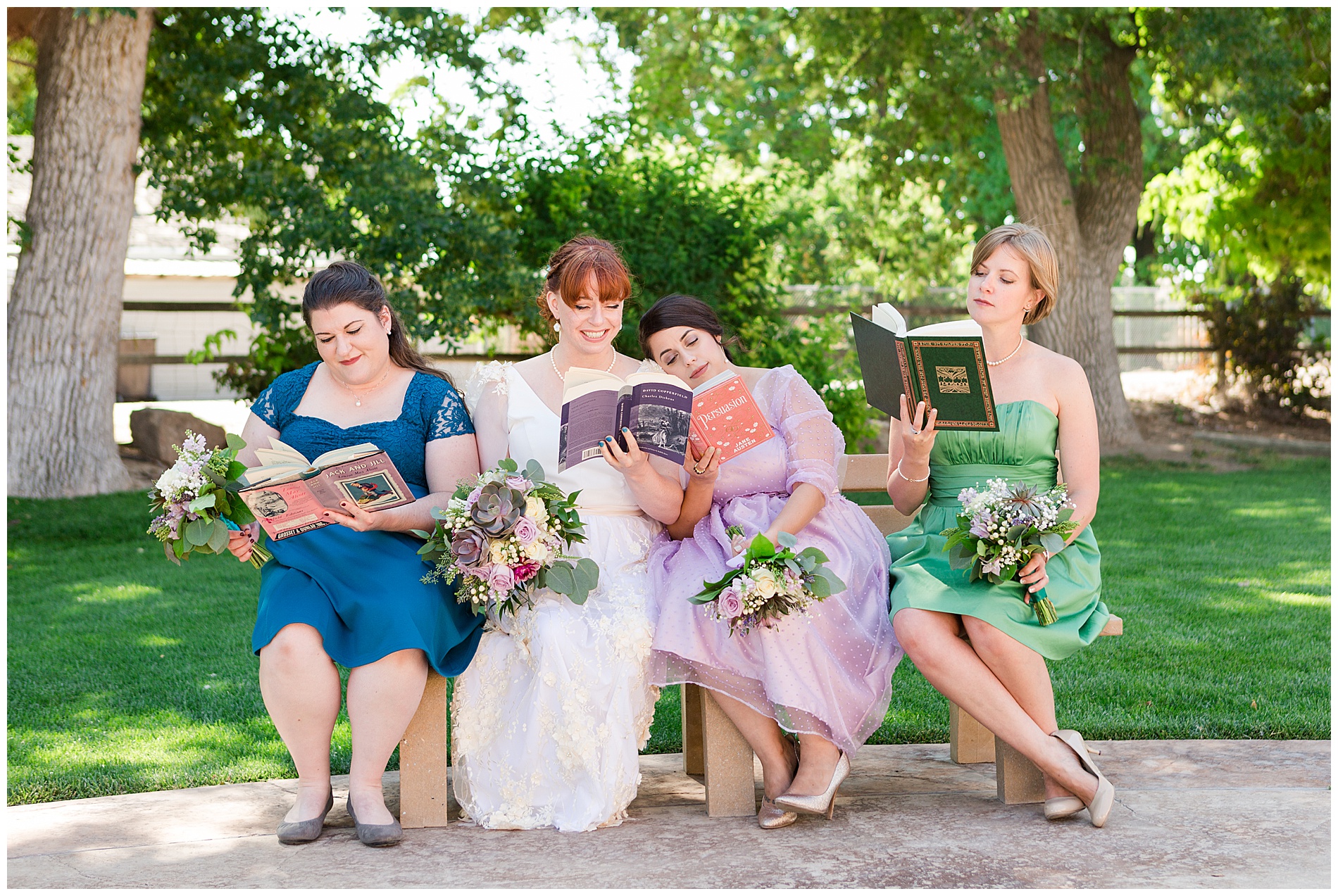 Bookworm bridal party portraits | Idaho wedding photographer | Robin Wheeler Photography