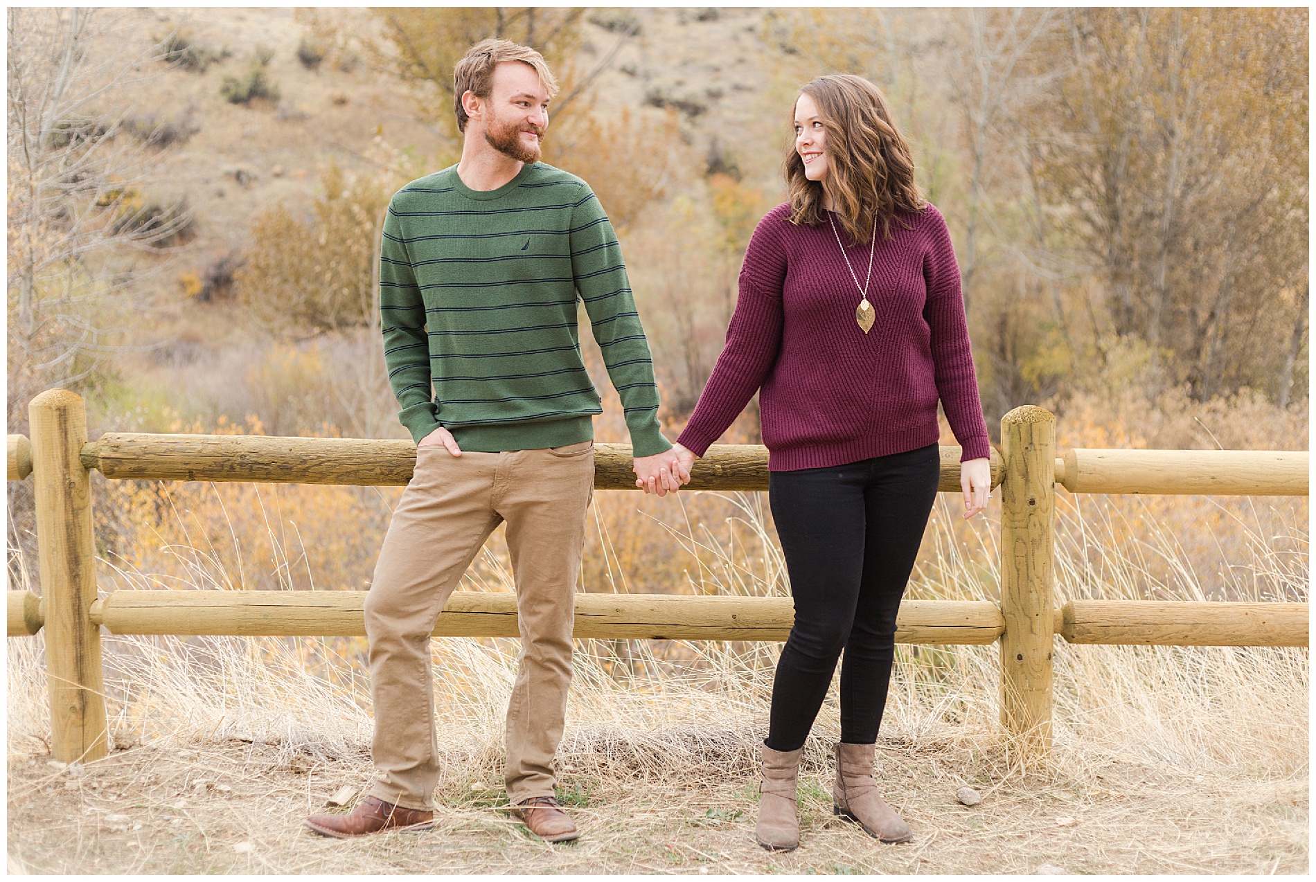 Fall engagement photos in Boise's Military Reserve | Robin Wheeler Photography