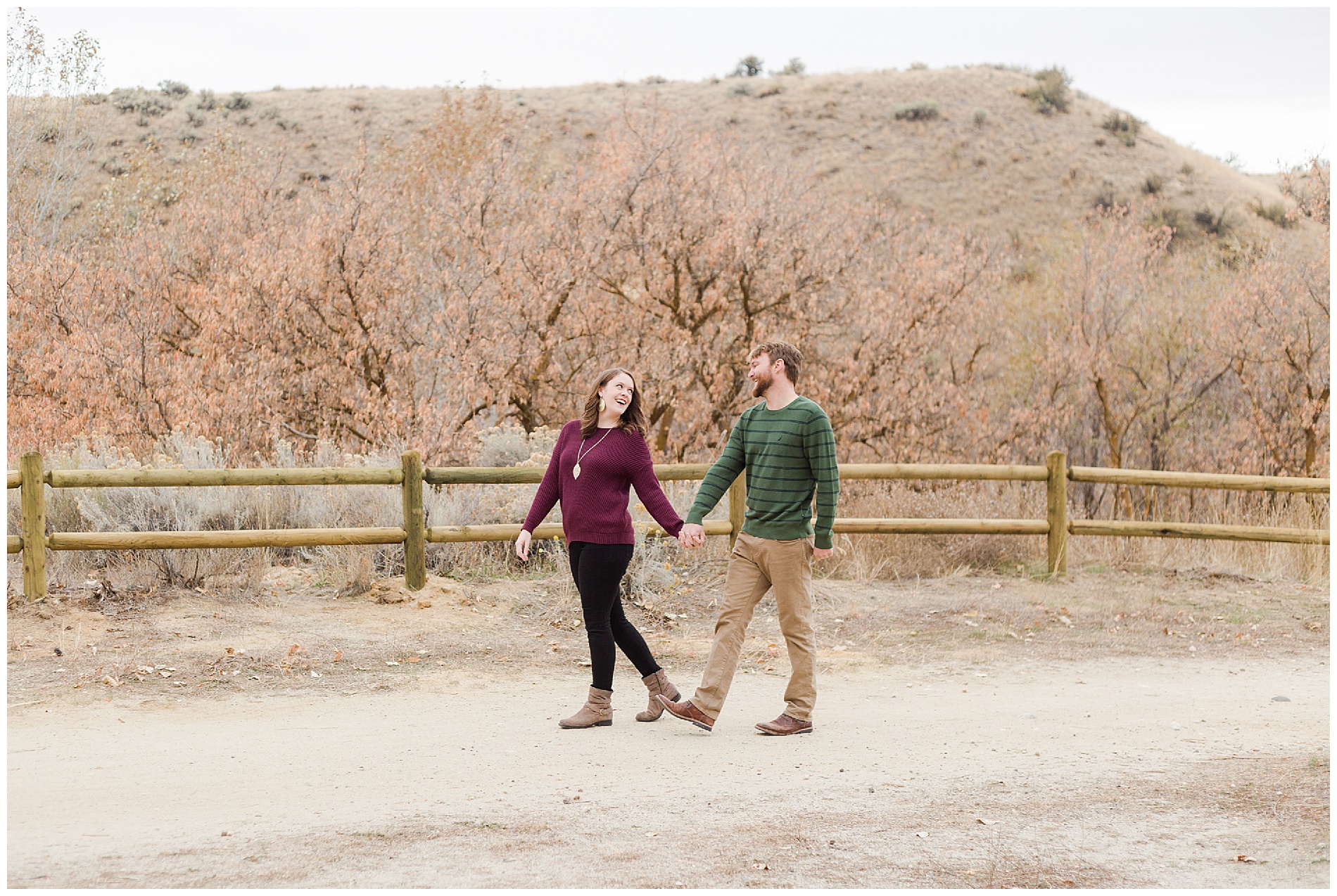 Fall engagement photos in Boise's Military Reserve | Robin Wheeler Photography