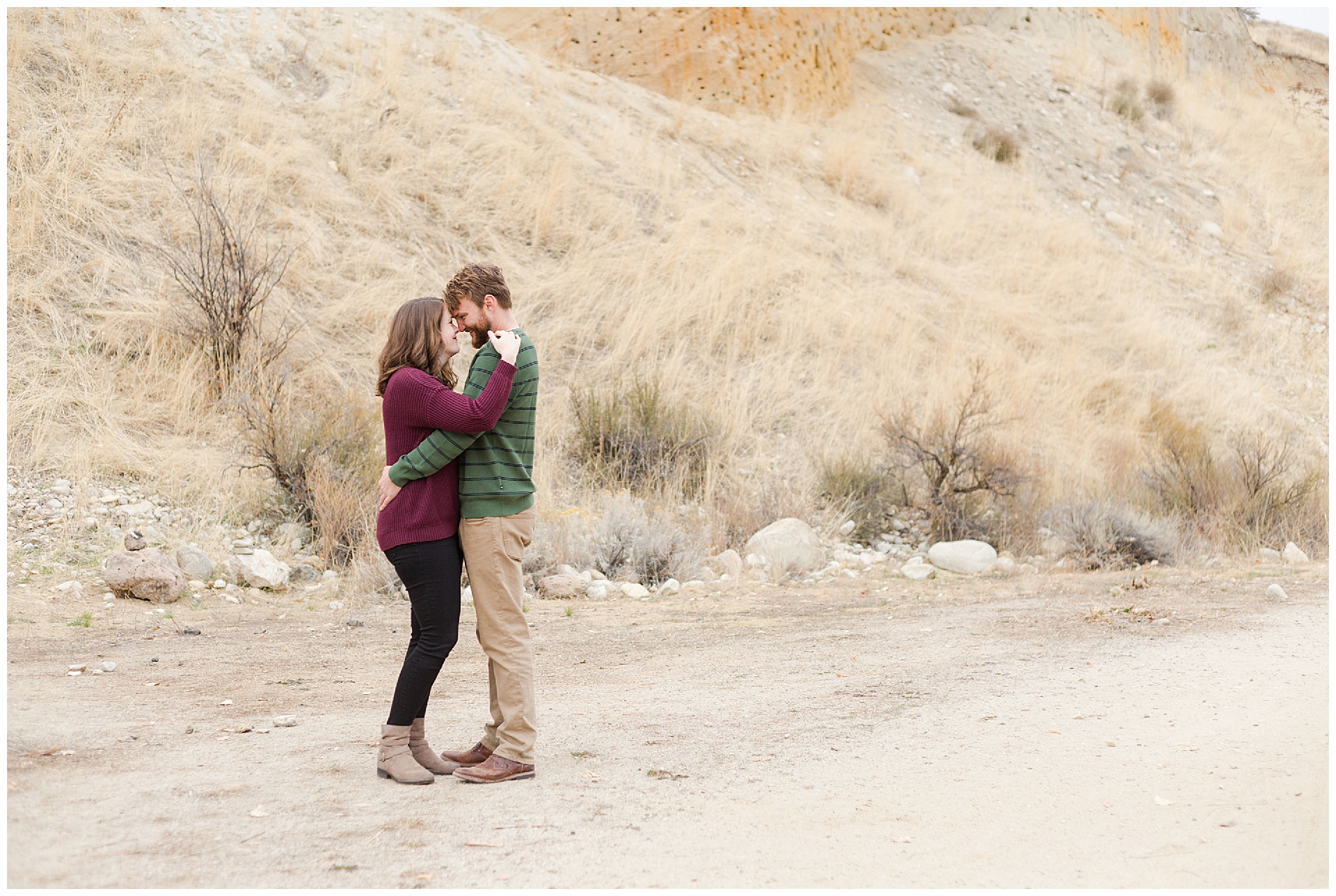 Fall engagement photos in Boise's Military Reserve | Robin Wheeler Photography