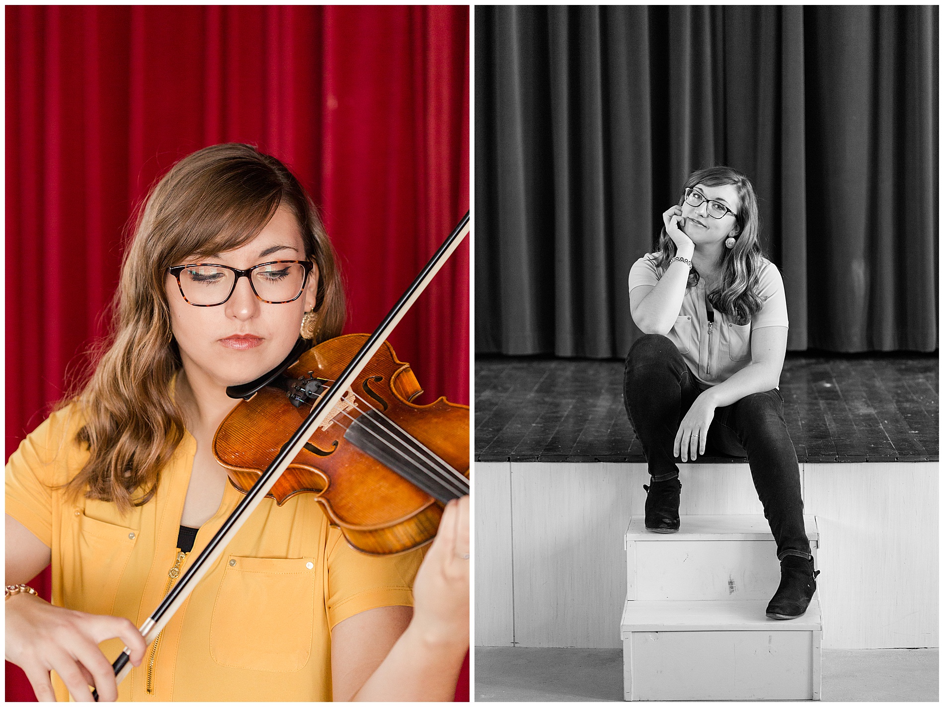 Senior photos with a violin in Weiser, Idaho | Robin Wheeler Photography