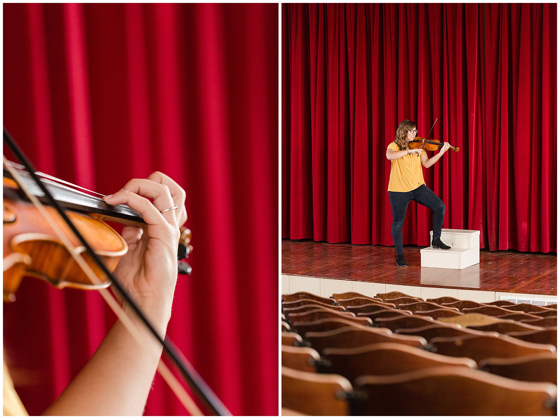 Senior photos with a violin in Weiser, Idaho | Robin Wheeler Photography