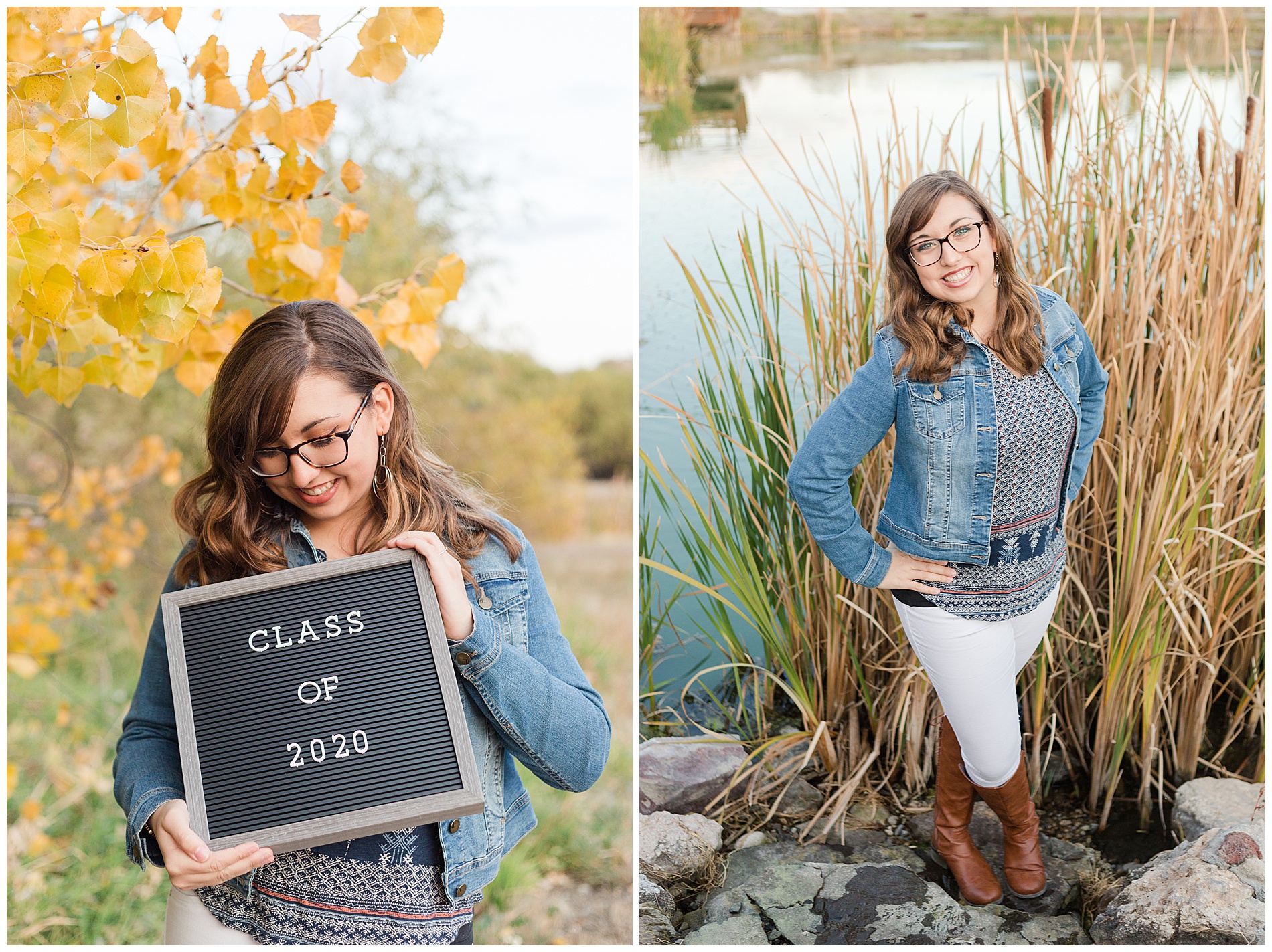 Senior photos with a letter board in Weiser, Idaho | Robin Wheeler Photography