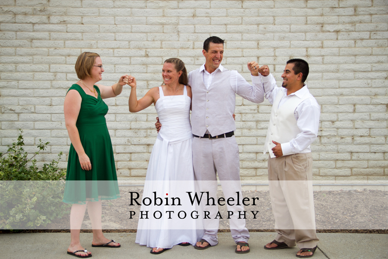 Wedding party pounding fists, Ontario, Oregon