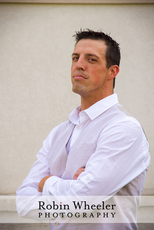 Photo of groom looking serious, Ontario, Oregon