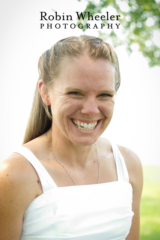 Portrait of bride laughing, Ontario, Oregon