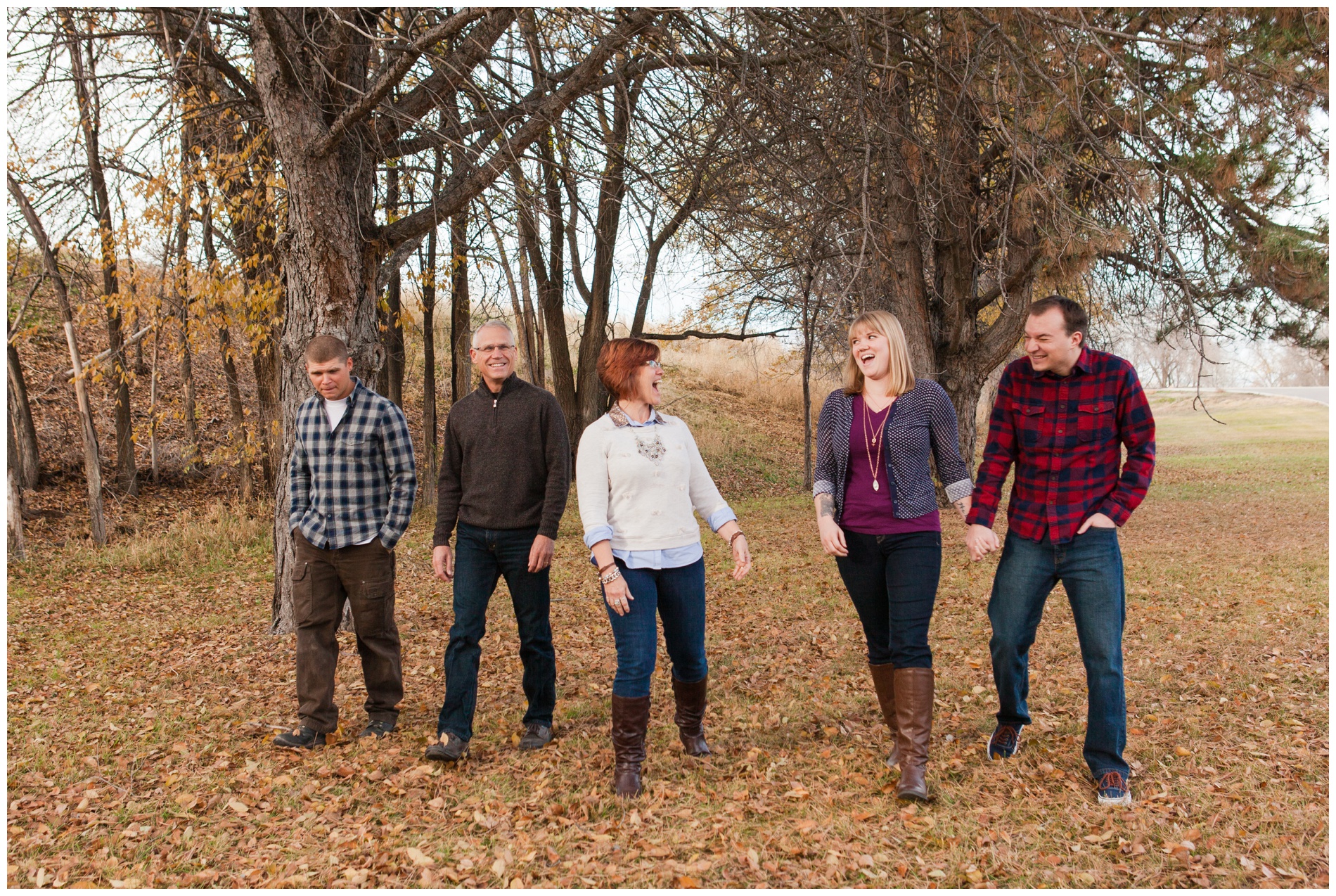 Family walking and laughing at Ontario State Park