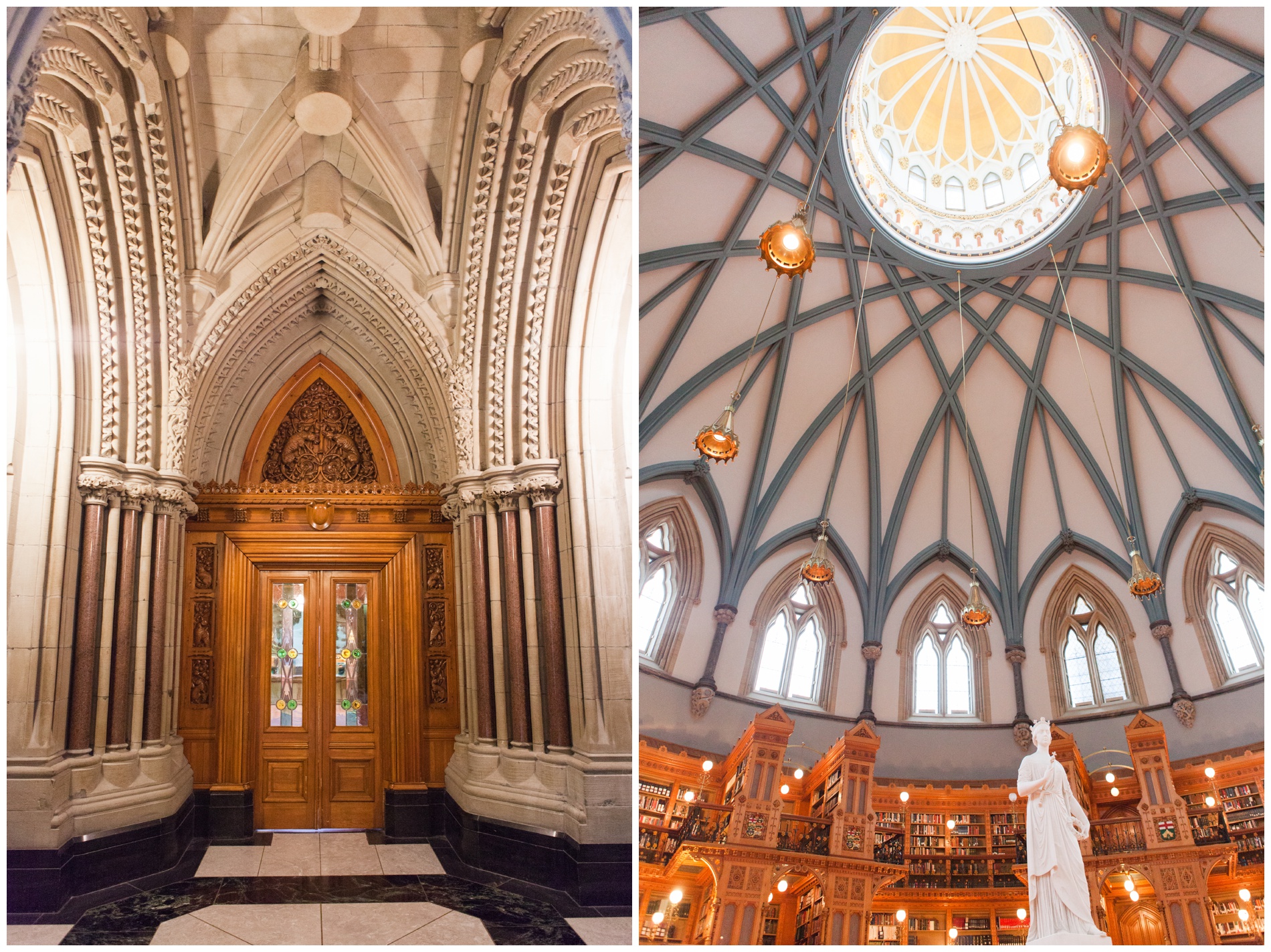 Parliament library doors and dome, Ottawa Ontario