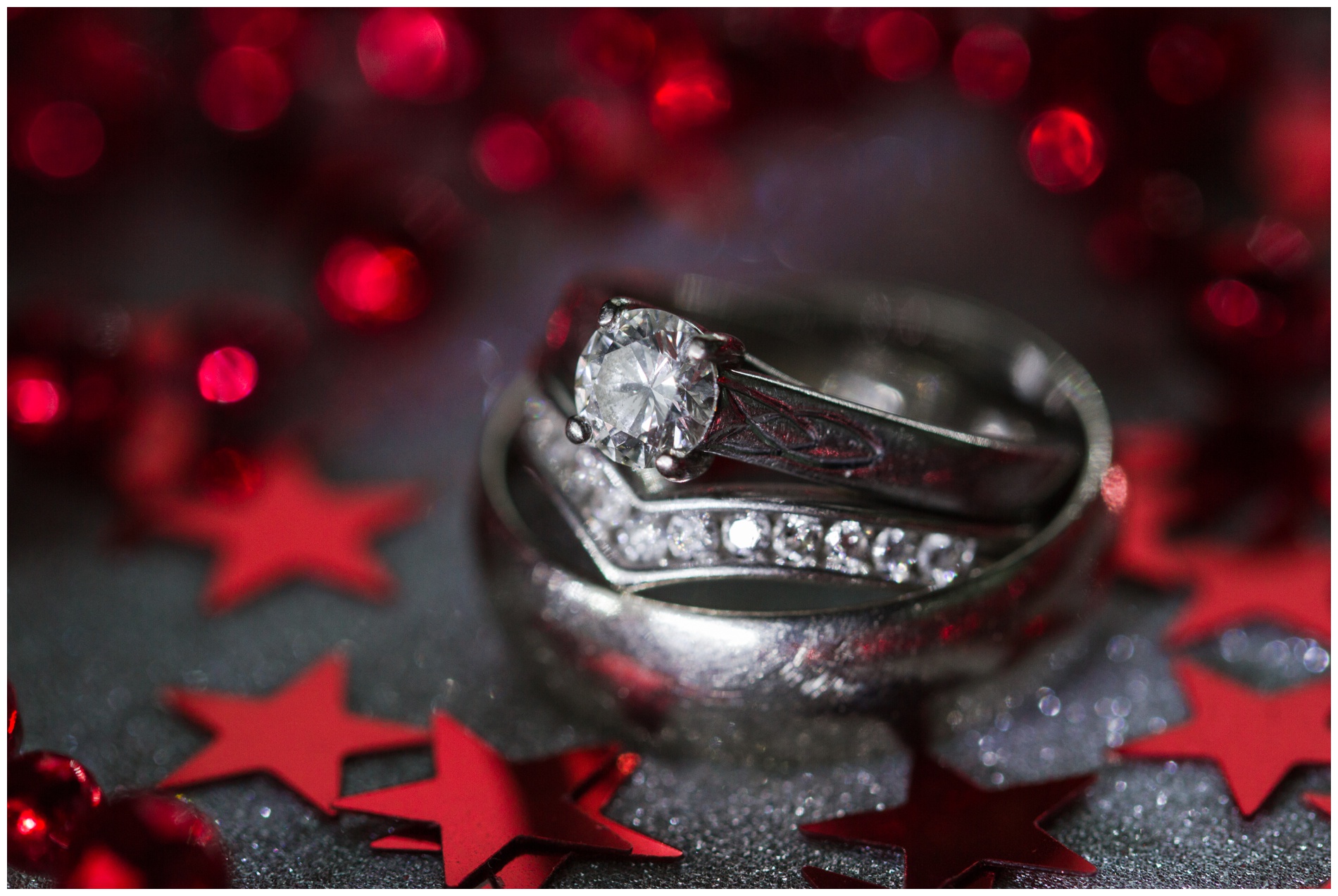 Macro shot of wedding rings