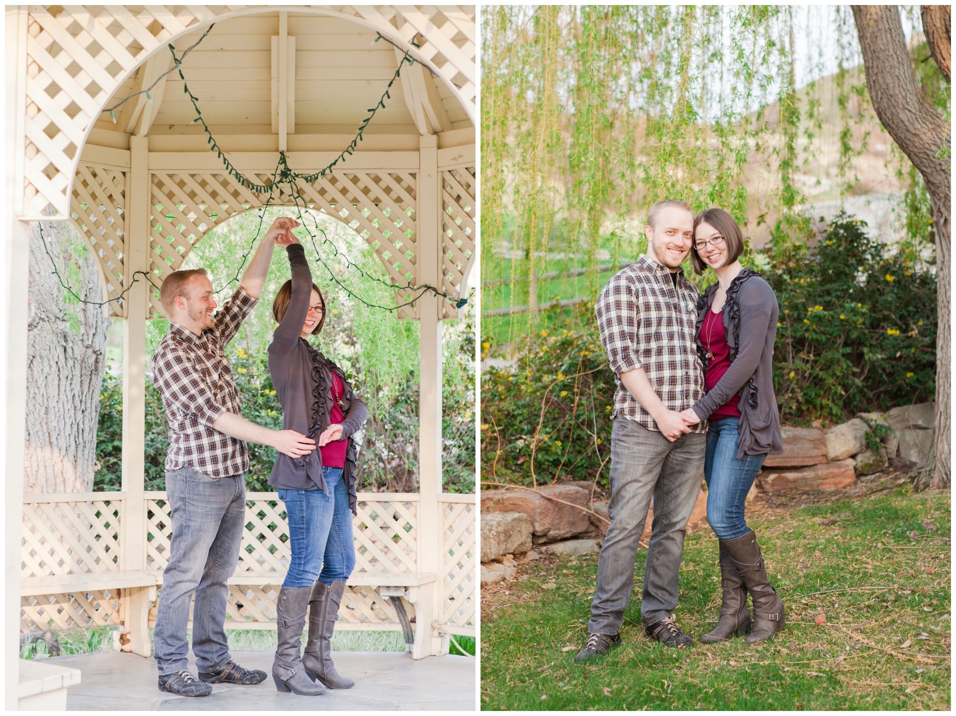 Couple at the Bishop's House in Boise, Idaho, where they got married