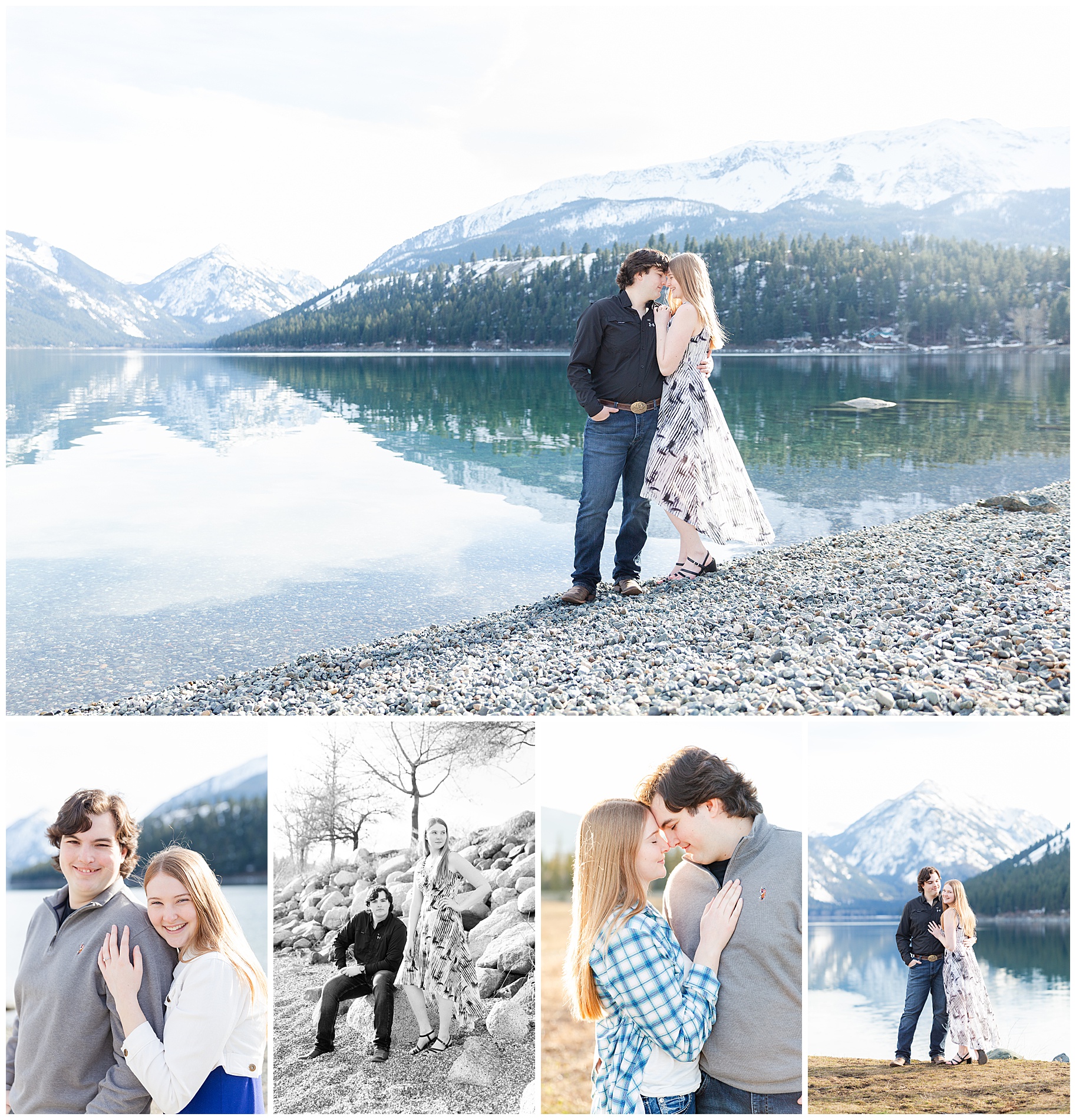 Engagement photos taken at Wallowa Lake in northeast Oregon