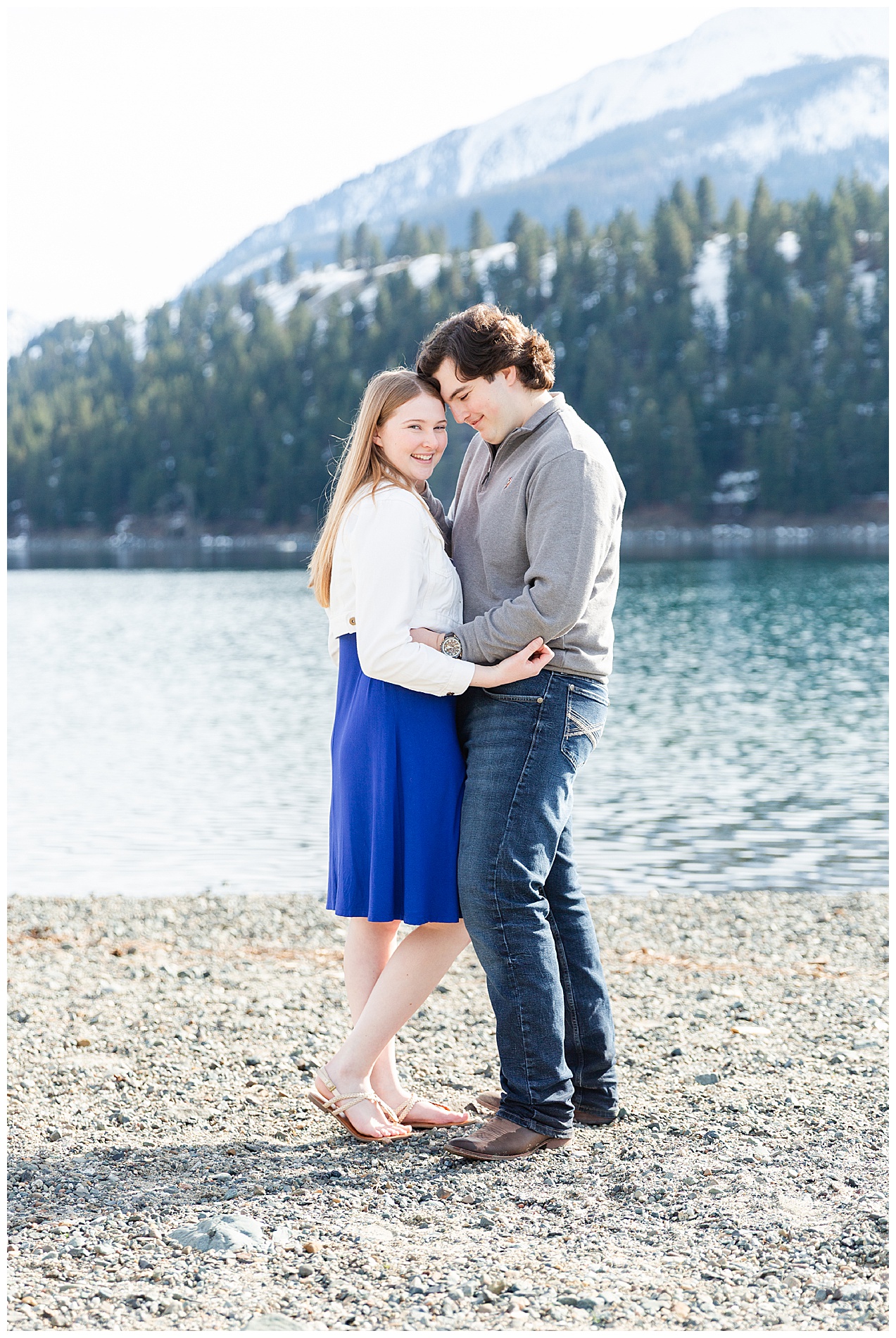 Wallowa Lake Park engagement portrait