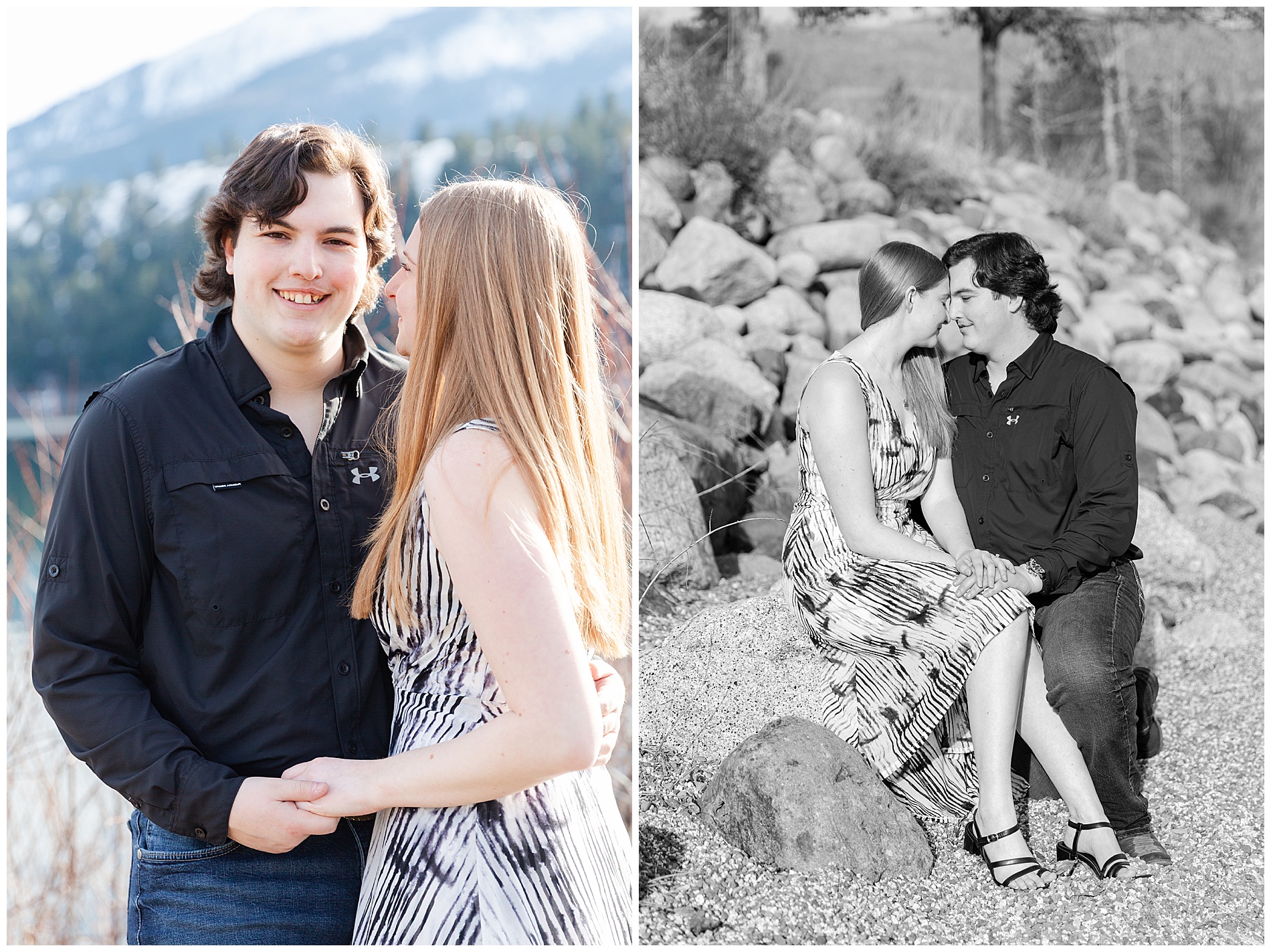 Engagement photos at Wallowa Lake Park