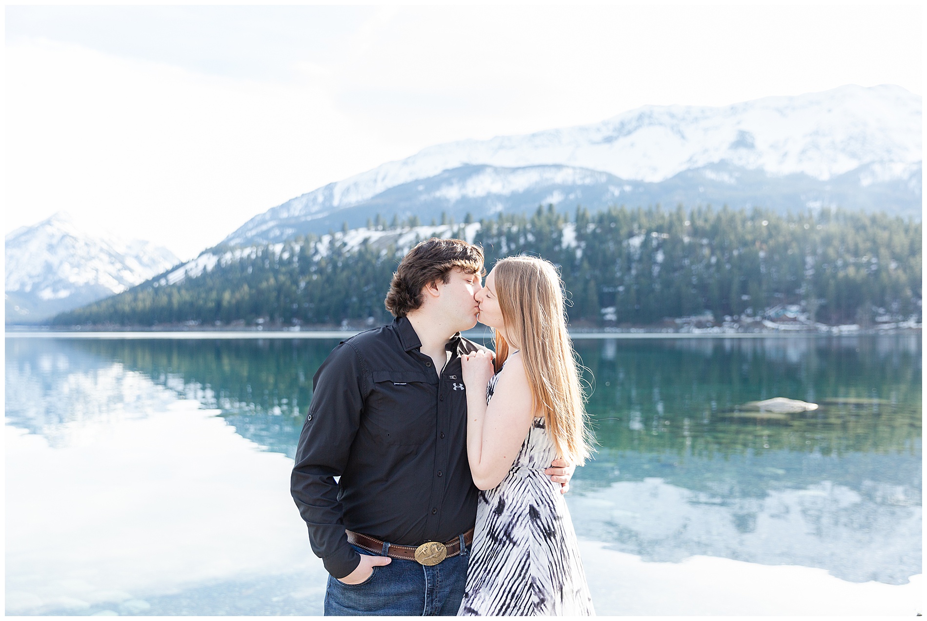 Engagement photos at Wallowa Lake Park near Joseph, Oregon