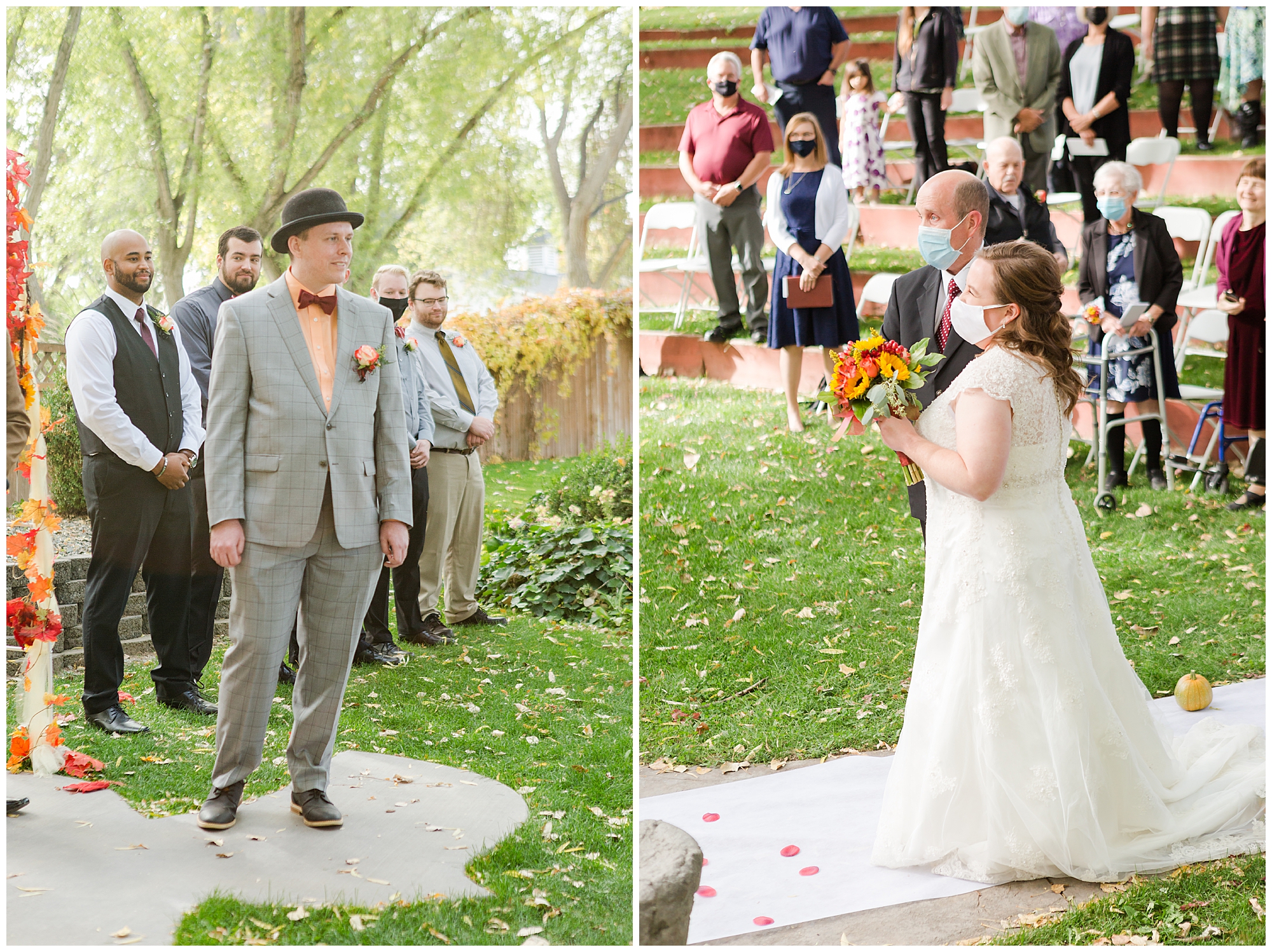 Fall outdoor wedding ceremony in Nampa