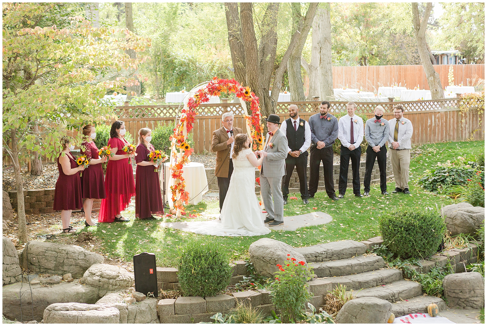 Fall wedding ceremony in Nampa, Idaho