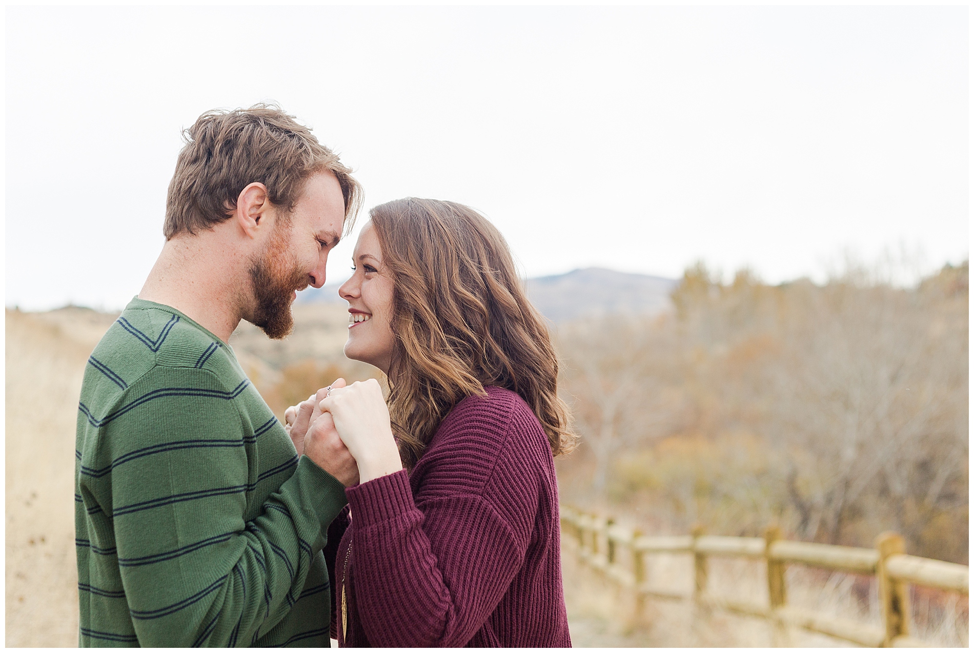 Engagement portraits at the Military Reserve in Boise, Idaho