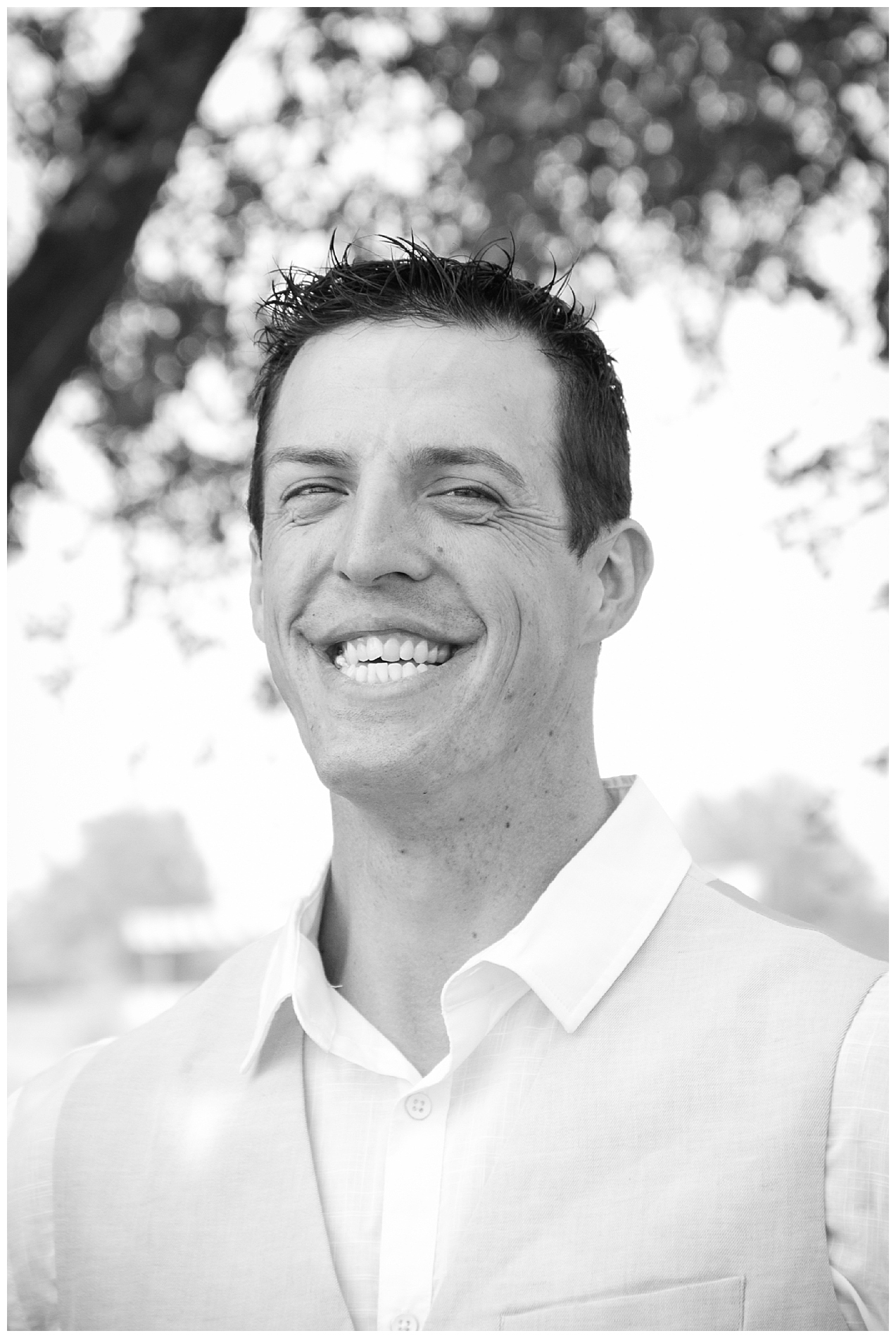 Groom smiling on his wedding day